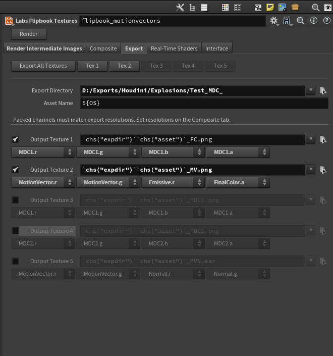 Labs export setup